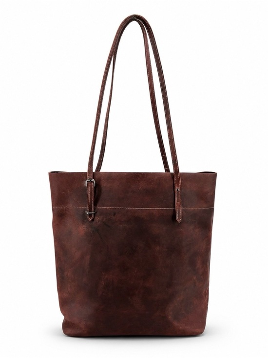 S-Zone Handbags - S-ZONE Brown Vintage Leather Work Tote Laptop Bag